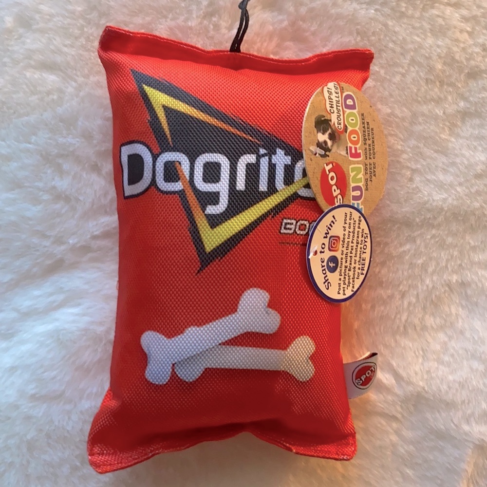 Dogritos Bones Dog Squeaky Toy Chip Bag  ( new )